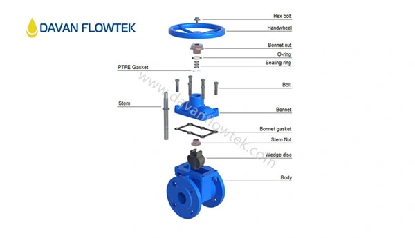 DIN3352 F4/F5 BS5163 Awwa C504 C519 JIS2602 Aus Standard Rubber Wedge Resilient Seat Gate Valve