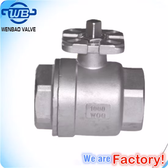 Stainless Steel Ball Valve 2PC Ss Threaded Industrial Valves with Optional Mounting Pad Float Valve