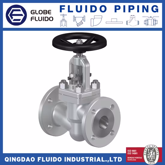 API 623 BS1873 Acero al carbono A216 Wcb Patrón recto Cuerpo Enchufe Disco Brida Válvula de globo criogénica